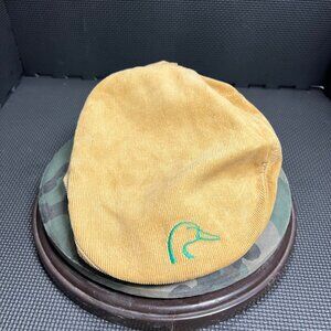 Duckster Camel Tan Corduroy Duckbill Cap With Embroidered Logo One Size Fits All